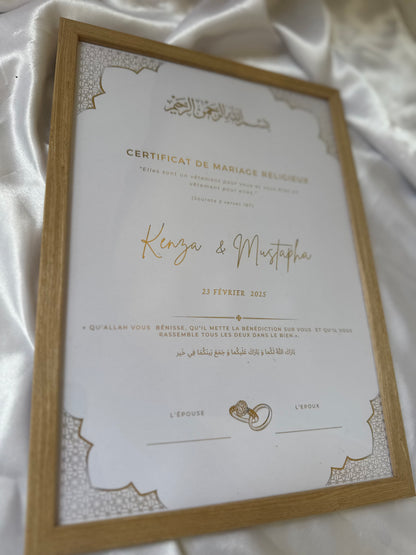 Certificat de mariage religieux