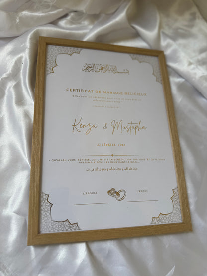Certificat de mariage religieux
