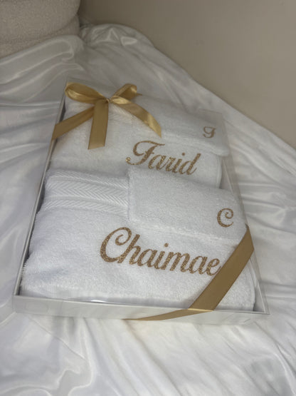 Coffret serviettes couple
