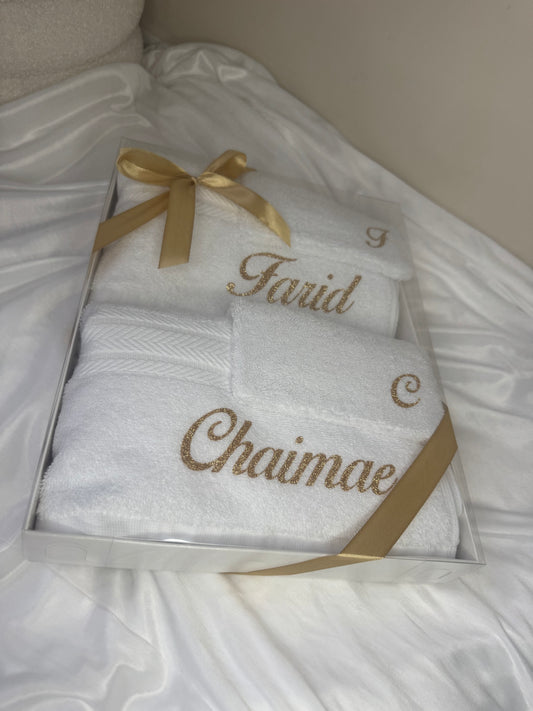 Coffret serviettes couple